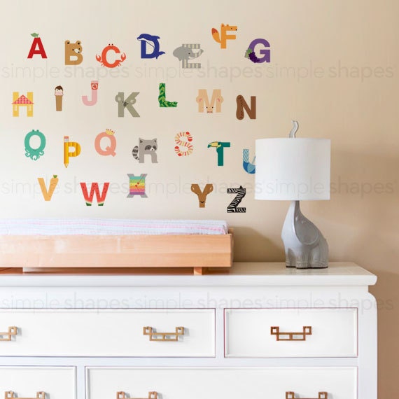 Alphabet Wall Stickers, Animals - Peel & Stick Sticker - image 1