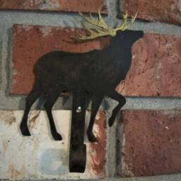 Rustic Blackened Golden Antler Reindeer Christmas Stocking Hanger Holder Country Wall Coat Hook - thumbnail 3