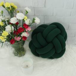 "Large Knot Pillow Scandinavian Baby Nursery Decor - 13.78""x13.78" - thumbnail 2