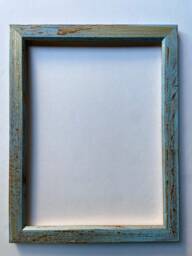 Shabby Chic Photo Frame, Blue & Gold Painted Wood, Made To Order