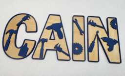 Wooden Tool Name Sign - Workshop Personalised Plaque Custom Decor Toolshed Theme Construction Wall Art - thumbnail 1