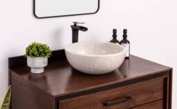 Natural Stone Vessel Bathroom Sink, Isidro Ojinaga Marble, Vanity Sink - thumbnail 1