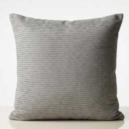 Handmade Silver Corduroy Cushion Covers - 18x18 - thumbnail 3