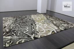 Tibetan Silk Wool Mix Abstract Rug Handknotted Multicolour Nepal - Luxury Carpet 100 Knot - thumbnail 1