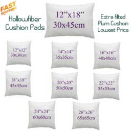 "100% Hollowfibre Cushion Pad Fillers Inners Inserts Square Cushions Extra Bounce Non Allergenic Available in 14""16""18""20""22""24""26" - thumbnail 1