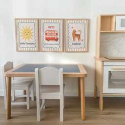 Personalised Boys Nursery Print Set - Hello Sunshine, London Bus & Cool Cat Wall Art Playroom Decor With Optional Frames - thumbnail 3