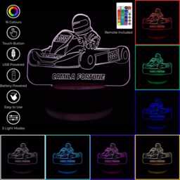 Personalised Go Kart Led Night Light, Gift, Lover Gifts For Kids, Lights, Bedroom Light - thumbnail 2