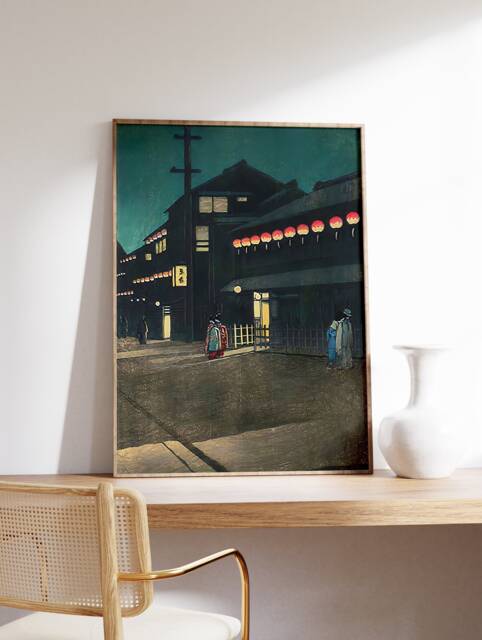 Japanese Poster, Hasui Kawase, Evening At Osaka, Travel Wall Art Decor, Japan Poster Print, Art, Asian Gift, A1/A2/A3/A4 - image 1