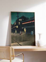 Japanese Poster, Hasui Kawase, Evening At Osaka, Travel Wall Art Decor, Japan Poster Print, Art, Asian Gift, A1/A2/A3/A4 - thumbnail 1