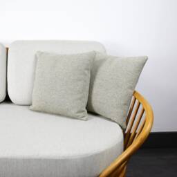 Eco Recycled Yarn Sage Green Herringbone Wool Cushion Covers, 100% Natural Fiber Wool, Cotton & Linen Mix Throw Pillows - thumbnail 2