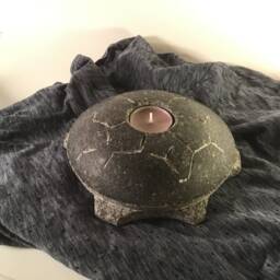 Gray Stone Turtle Candleholder - Animal Lover Gift - thumbnail 3