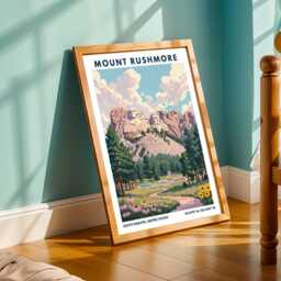Mount Rushmore Print - South Dakota Wall Art Us State Poster Gift For Traveller Usa Travel America Deco - thumbnail 2