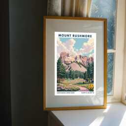 Mount Rushmore Print - South Dakota Wall Art Us State Poster Gift For Traveller Usa Travel America Deco - thumbnail 3