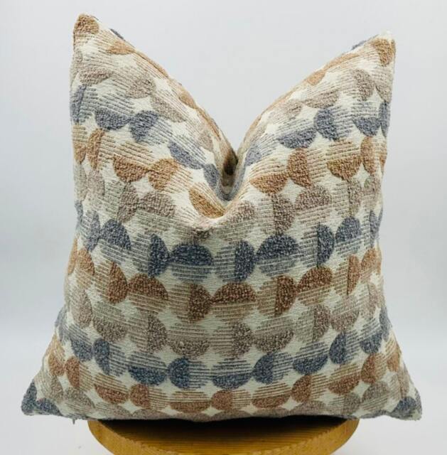 Beige Circle Pattern Textured Pillowcase, Multicolor Pillowcase, Brown & Gray Pillowcase, Halloween Gift, Housewarming Gift - image 1
