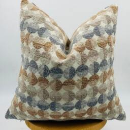 Beige Circle Pattern Textured Pillowcase, Multicolor Pillowcase, Brown & Gray Pillowcase, Halloween Gift, Housewarming Gift - thumbnail 4
