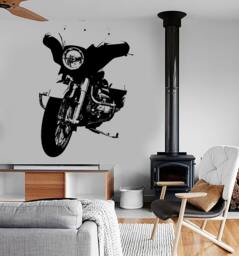 Wall Vinyl Decal Art Bike Chopper Biker Rock Racing Speed Amazing Decor 1333Dz - thumbnail 1
