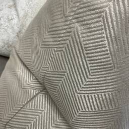Esher Luxury Textured Geometric Pale Gold Cushion Pillow Cover For Sofa Bed Or Throw. Designer Fabric High Quality Handmade - thumbnail 3