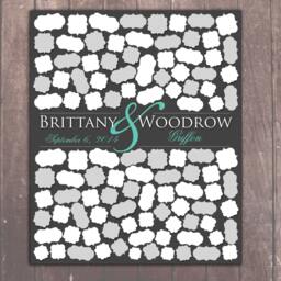 Personalized Wedding Guestbook Poster Interactive Art Print, 105 Guest Sign in - 20x24 - thumbnail 3