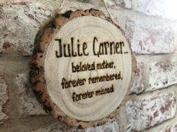 Personalised Rustic Wooden Log Slice Plaque With New Home/Family Quote Engraved - Wording Can Be Changed To Any Message 13cm - thumbnail 1