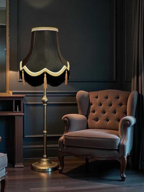 Traditional Black Lampshade Handmade For Table & Floor Standard Lamp Bases, Wall Light Fixtures, Ceiling Fittings - image 1