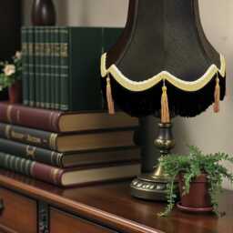 Traditional Black Lampshade Handmade For Table & Floor Standard Lamp Bases, Wall Light Fixtures, Ceiling Fittings - thumbnail 2