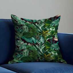 Lush Tropical Jungle Cushion Cover, Exotic Green Monstera Leaf Throw Pillow Case, Ferns & Palms Bedroom Decor, Botanical Rainforest Decor - thumbnail 2