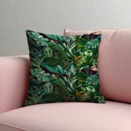 Lush Tropical Jungle Cushion Cover, Exotic Green Monstera Leaf Throw Pillow Case, Ferns & Palms Bedroom Decor, Botanical Rainforest Decor - thumbnail 3