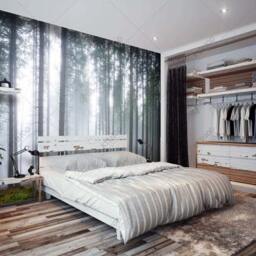 Hazy Forest Wall Mural, Foggy Morning, Misty Forest, Nature Mural, Wallpaper, D??cor, Decal, Nursery & Room Art - thumbnail 2