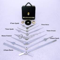 Quartz Clock Movement With Silver Hands - Sweep Non Ticking Quiet Running- UK Seller Diy Clock Making - thumbnail 2