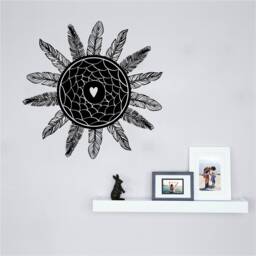 Heart Dream Catcher Vinyl Wall Art, Decal, Sticker, Transfer, Mural, Removable, Decoration, Interior, Exterior, Peel & Stick, - 0885 - thumbnail 1