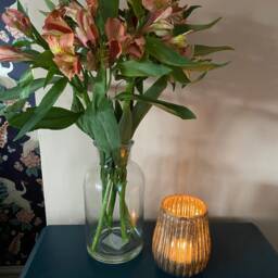 Botanical Jar Glass Bottle Wildflower Vase - Vintage Flower Bud Wedding Table Cut Decoration - thumbnail 2