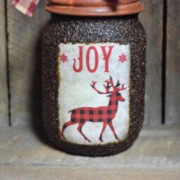 Buffalo Plaid Reindeer Themed Hand Soap Dispenser, Grubby Mason Jar With Pump, Rustic Cabin Christmas Decor, Country Christmas, Lodge - thumbnail 3