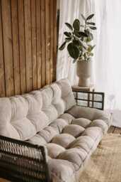 Outdoor Patio Cushions Weather Resistant Fabrics, Cozy Tones, Custom Sizes - thumbnail 1