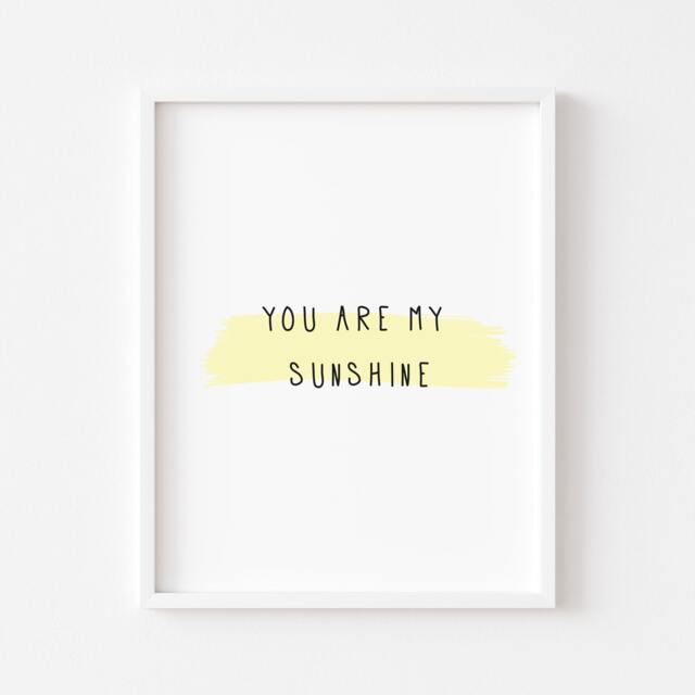 You Are My Sunshine Print Watercolour Nursery Wall Art - Unframed - image 1