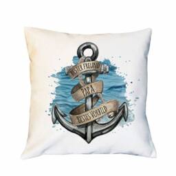 Pillow Maritime Anchor Banderole & Saying Best Friend Dad Role Model Including Filling Decorative Pillow Printed Ks227 - thumbnail 2