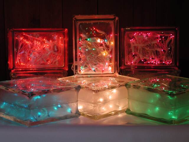 Lighted Glass Block, 50 Lights, Interchangeable Bows, Valentine Day, Easter, 4Th Of July, Christmas, Decorative Glass Cube, Night Lighting - image 1