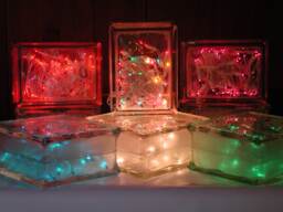 Lighted Glass Block, 50 Lights, Interchangeable Bows, Valentine Day, Easter, 4Th Of July, Christmas, Decorative Glass Cube, Night Lighting - thumbnail 1