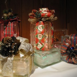 Lighted Glass Block, 50 Lights, Interchangeable Bows, Valentine Day, Easter, 4Th Of July, Christmas, Decorative Glass Cube, Night Lighting - thumbnail 2