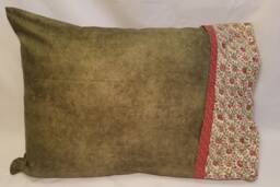 Sage, Red & Pink Floral Trim Standard/Queen Pillowcase