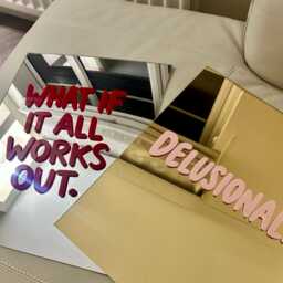 Mirror Wall Art-Weddin Sign-Bedroom Decor-Acrylic Art - What If It All Works Out - thumbnail 3