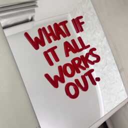 Mirror Wall Art-Weddin Sign-Bedroom Decor-Acrylic Art - What If It All Works Out - thumbnail 2