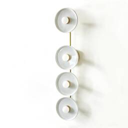Mid Century Modern Quattro White Porcelain Sconce Light Unique Ceramic Fixture Vanity Wall Entry Lighting - thumbnail 3