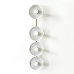 Mid Century Modern Quattro White Porcelain Sconce Light Unique Ceramic Fixture Vanity Wall Entry Lighting - thumbnail 2