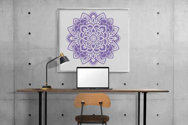White Mandala Wall Decal Boho Yoga Studio Decor - image 1