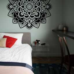 White Mandala Wall Decal Boho Yoga Studio Decor - thumbnail 2
