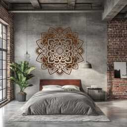 White Mandala Wall Decal Boho Yoga Studio Decor - thumbnail 3