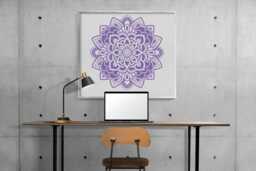 White Mandala Wall Decal Boho Yoga Studio Decor - thumbnail 1