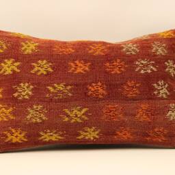 Ethnic Kilim Pillow, 12x20 Pillow Cover, Decorative Throw Cushion Cover, Bohemian Carpet Pillow, Handmade Lumbar 4Oef-493 - thumbnail 2