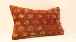 Ethnic Kilim Pillow, 12x20 Pillow Cover, Decorative Throw Cushion Cover, Bohemian Carpet Pillow, Handmade Lumbar 4Oef-493 - thumbnail 1