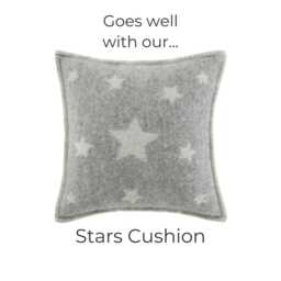 Moon Wool Throw - Polar Bear Grey Blanket With Stars Fully Reversible Cozy Gift - thumbnail 4